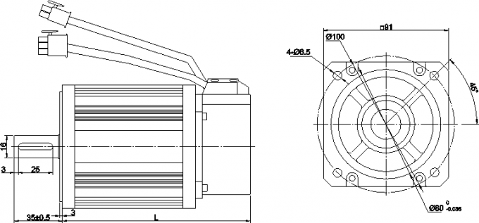 4 Pole Sensored Brushless Motor For Textile Machinery CNC ISO9000 / ROHS / CE