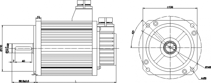 2500ppr Incremental Encoder Brushless AC CNC Servo Motor 220VAC 130mm Frame Size RG Series